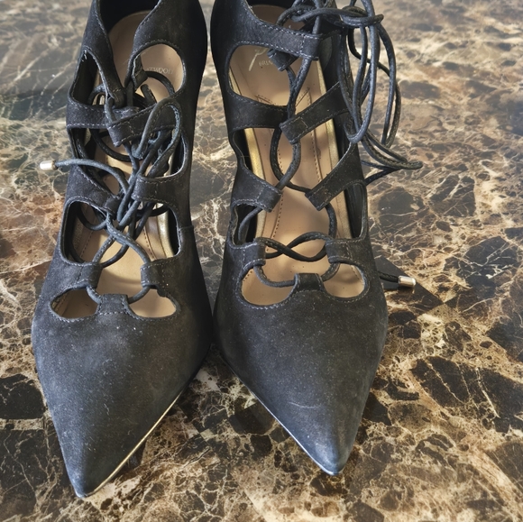Black Suede Heels - Picture 2 of 3